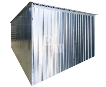 Garaż blaszany 3x5m - brama dwuskrzydłowa - ocynk - dach spad w tył TKD386
