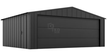 Garaż blaszany 6x4 - brama segmentowa - drzwi - blacha na rąbek - dach dwuspadowy TKD378