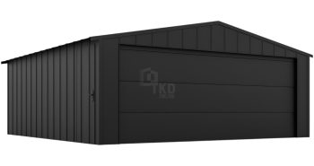 Garaż blaszany 6x5m - brama segmentowa - drzwi - blacha na rąbek - dach dwuspadowy TKD379