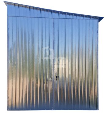 Garaż blaszany 3x12m - brama dwuskrzydłowa - drzwi - okno - ocynk - dach spad w bok TKD409